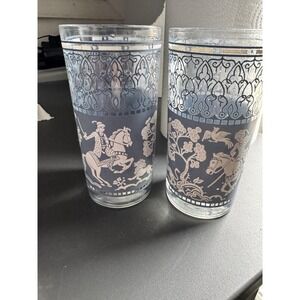 Hazel Atlas Arabian Knights Blue WedgeWood Tumblers set of 2